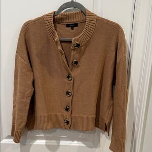 Quince Women's Tan Button-Up Cardigan